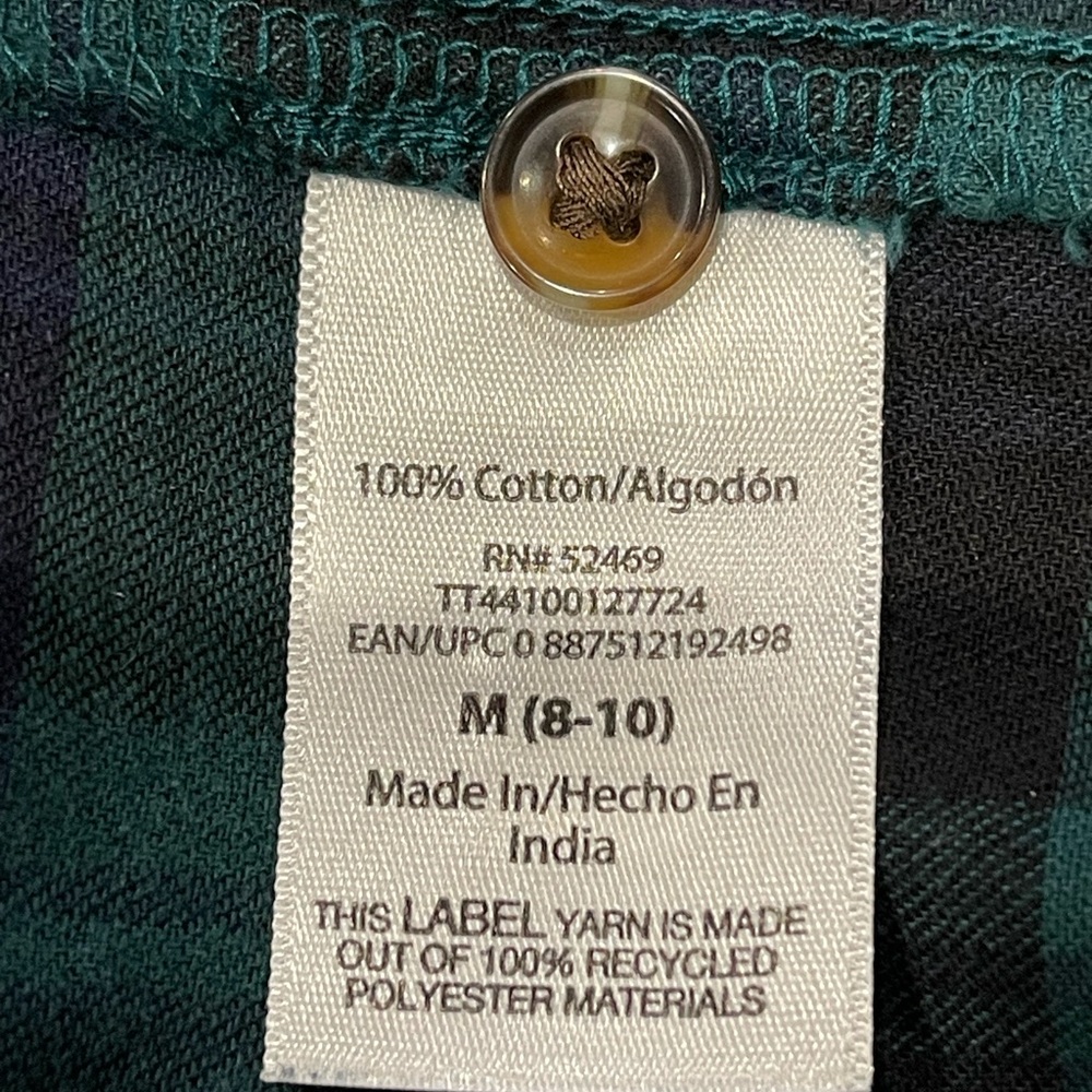 Time and Tru Teal Plaid Long Sleeve Dress with pockets - Picture 8 of 9